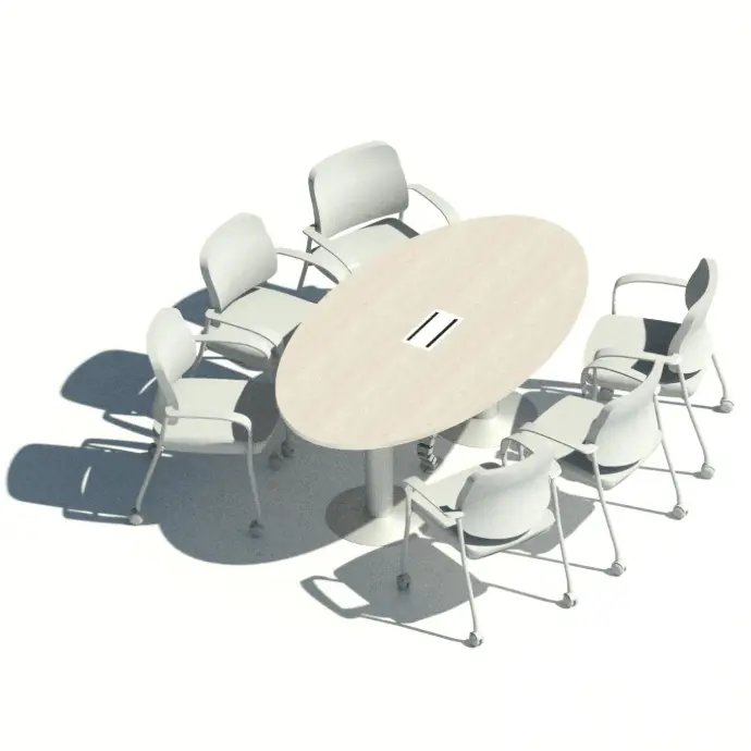 [MRBD06PE200X110] MESA REUNIONES BASE DISCO 6P. ELÍPTICA 200 x 110 cm