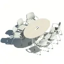 [MRBD06PE200X110] MESA REUNIONES BASE DISCO 6P. ELÍPTICA 200 x 110 cm