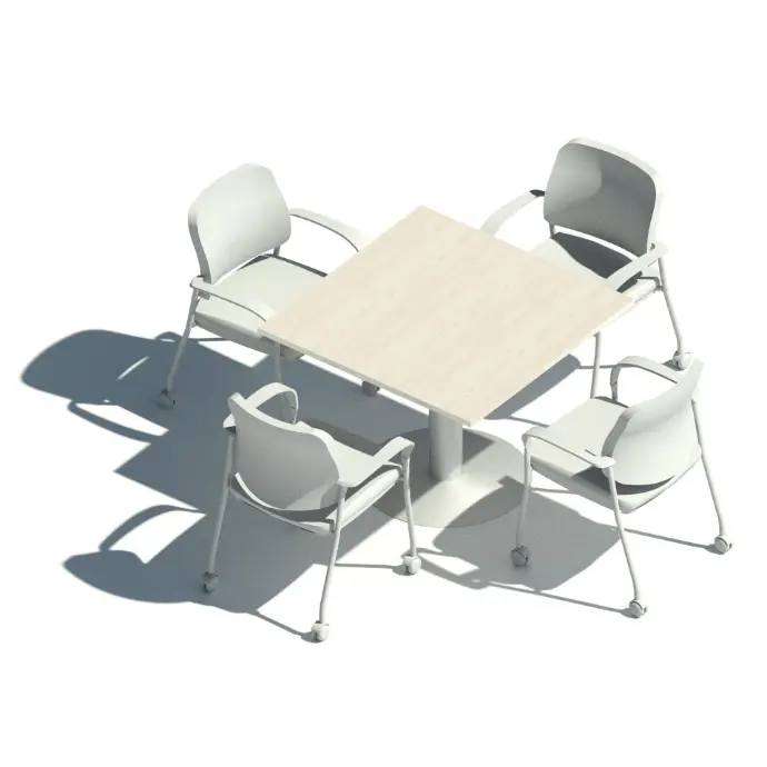 [MRBD04P100X100] MESA REUNIONES BASE DISCO 4P. 100 x 100 cm