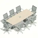 [MRBD08P240X95] MESA REUNIONES BASE DISCO 8P. 240 x 95 cm