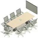 [MRBD07P240X95] MESA REUNIONES BASE DISCO 7P. 240 x 95 cm