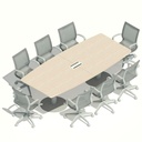 [MRBD08P264X120] MESA REUNIONES BASE DISCO 08P. 264 x 120 cm