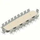 [MRBD20P696X150] MESA REUNIONES BASE DISCO 20P. 696 x 150 cm