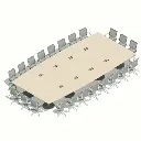 [MRBD22P624X300] MESA REUNIONES BASE DISCO 22P. 624 x 300 cm