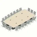 [MRBD20P552X300] MESA REUNIONES BASE DISCO 20P. 552 x 300 cm