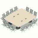 [MRBD14P336X300] MESA REUNIONES BASE DISCO 14P. 336 x 300 cm