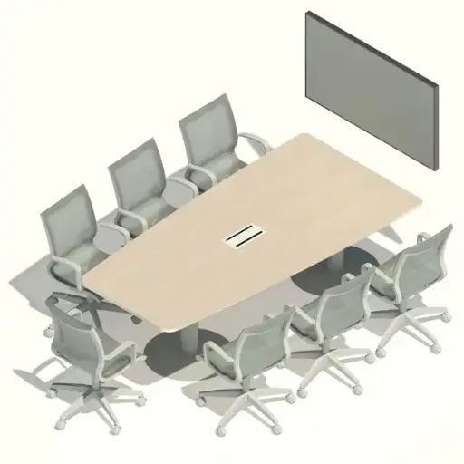 [MRBD07P240X120] MESA REUNIONES BASE DISCO 7P. 240 x 120 cm
